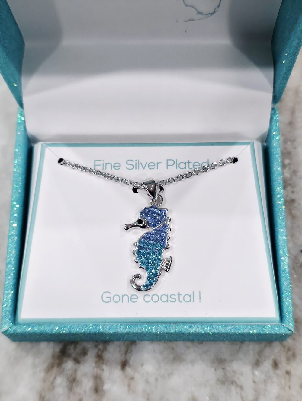 Ombre Seahorse Pendant Necklace